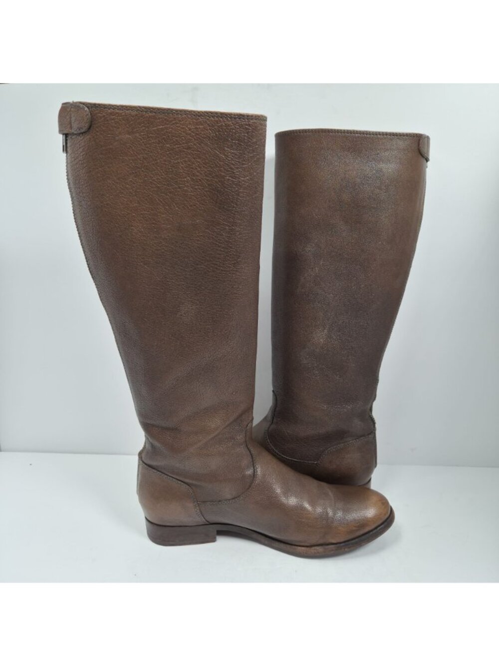 FRYE Melissa Women's Brown Button Back-Zip Tall Riding Boots 9B - Picture 5 of 13